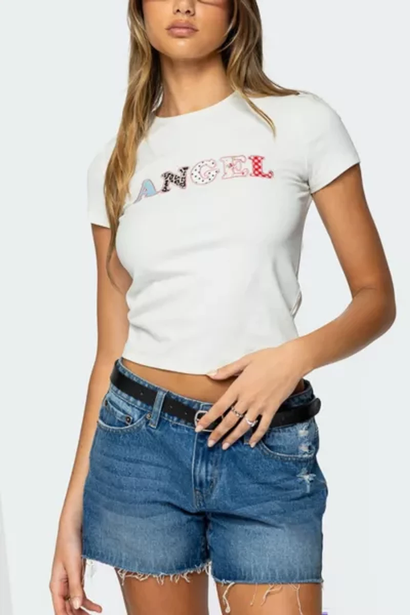 Edikted Angel Patch T-Shirt