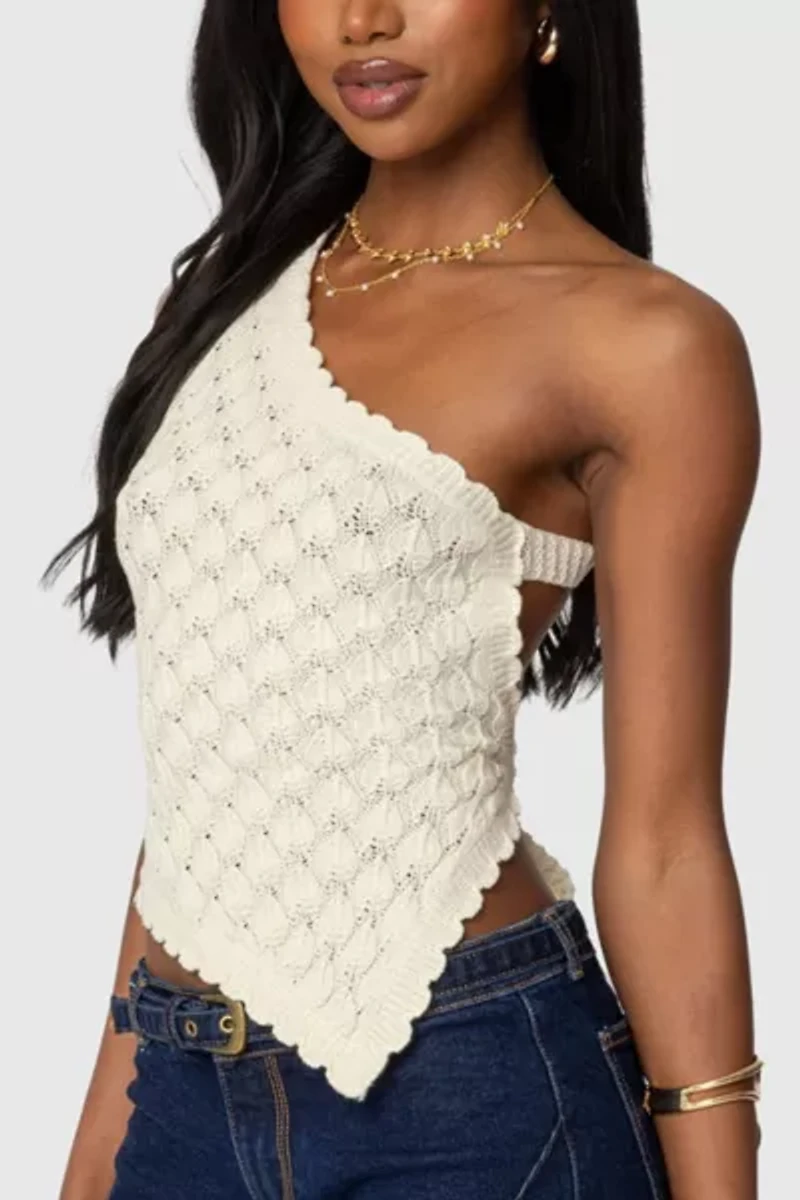 Edikted Codi Backless Asymmetric Knit Top