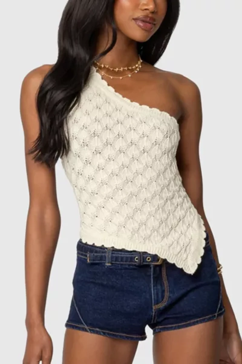 Edikted Codi Backless Asymmetric Knit Top