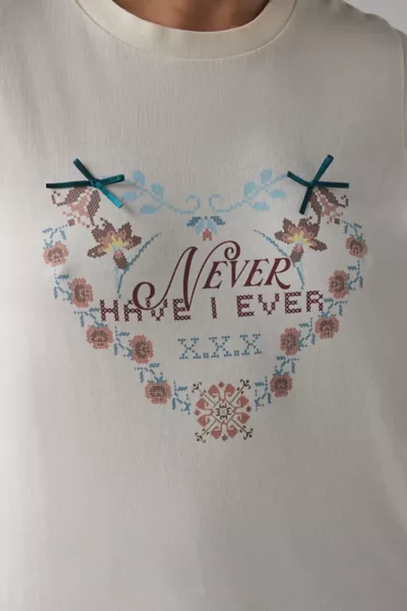 Never Have I Ever Bow Applique Graphic Tee