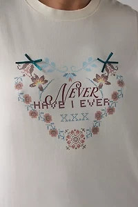 Never Have I Ever Bow Applique Graphic Tee