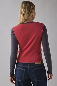 Grunge Heart Graphic Raglan Long Sleeve Baby Tee