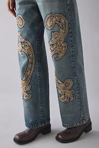 BDG Kayla Soutache Embroidered Low-Rise Jean
