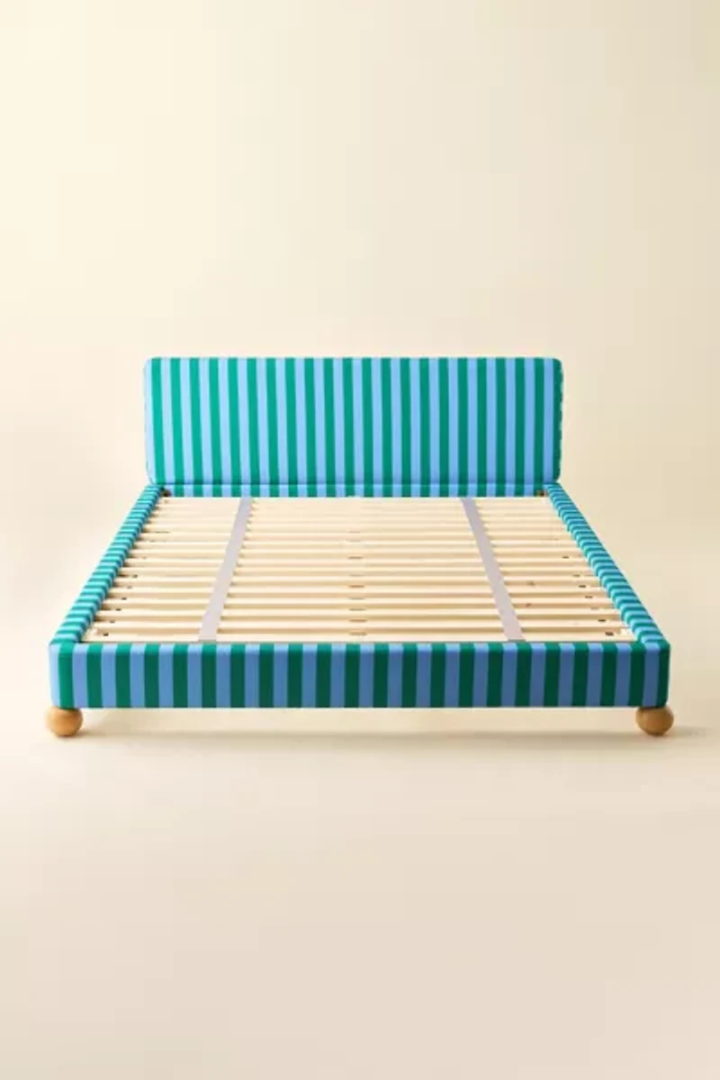 Riley Striped Upholstered Bed