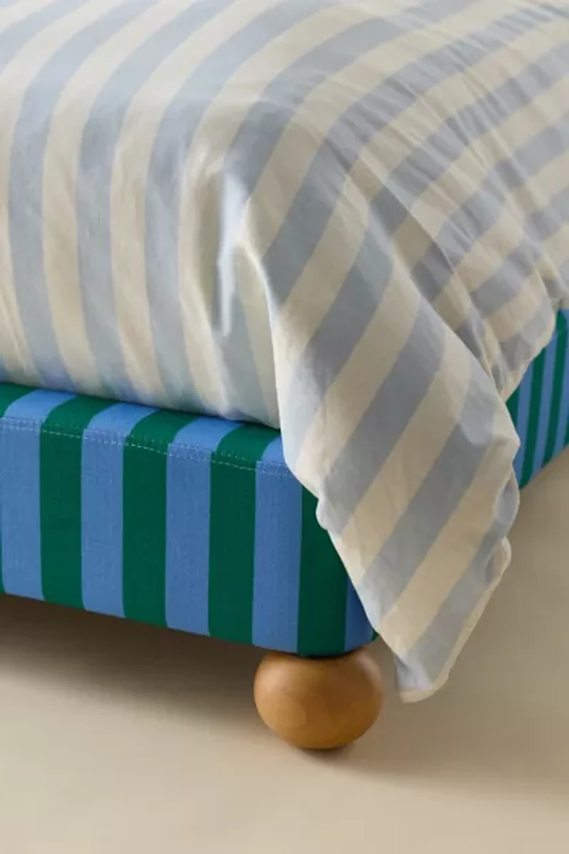 Riley Striped Upholstered Bed