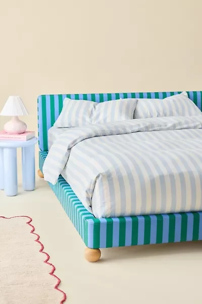 Riley Striped Upholstered Bed