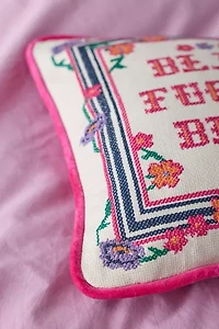 Blah Blah Cross Stitch Throw Pillow