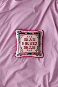 Blah Blah Cross Stitch Throw Pillow