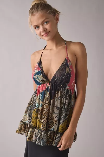 Kimchi Blue Edith Halter Tunic Babydoll Top