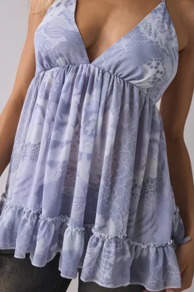 Kimchi Blue Edith Halter Tunic Babydoll Top