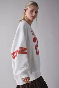 UO Gemma Graphic Oversized Crew Neck Pullover