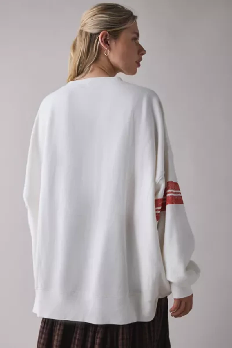 UO Gemma Graphic Oversized Crew Neck Pullover