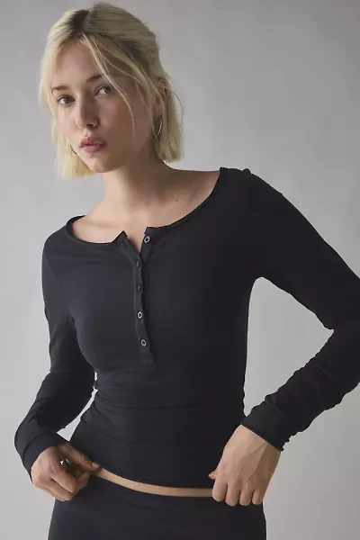 Out From Under Betty Boatneck Long Sleeve Henley Top