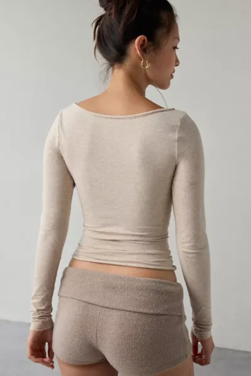 Out From Under Betty Boatneck Long Sleeve Henley Top