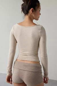 Out From Under Betty Boatneck Long Sleeve Henley Top