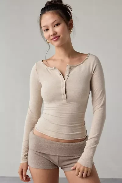 Out From Under Betty Boatneck Long Sleeve Henley Top