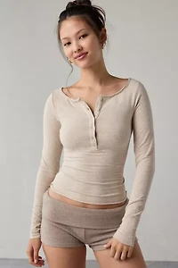 Out From Under Betty Boatneck Long Sleeve Henley Top