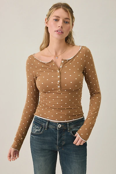 Out From Under Betty Boatneck Long Sleeve Henley Top