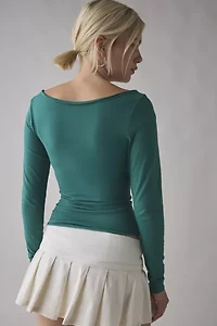 Out From Under Betty Boatneck Long Sleeve Henley Top