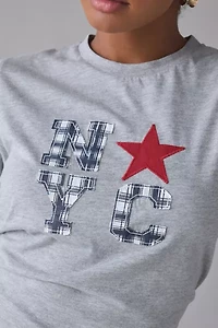 NYC Star Applique Graphic Slim Tee