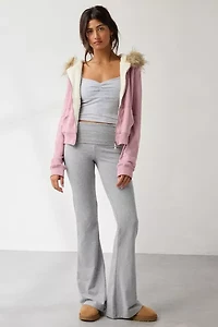 Out From Under Bundle Up Faux Fur Trim Zip-Up Hoodie Sweatshirt