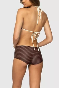 Edikted Pinstripe Triangle Bikini Top