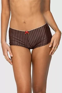 Edikted Pinstripe Boyshort Bikini Bottom