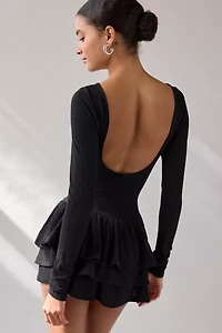 Kimchi Blue Ruffled Up Basque Waist Scoop Back Romper