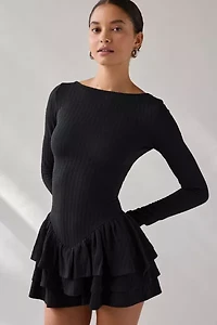 Kimchi Blue Ruffled Up Basque Waist Scoop Back Romper