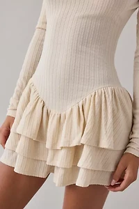 Kimchi Blue Ruffled Up Basque Waist Scoop Back Romper