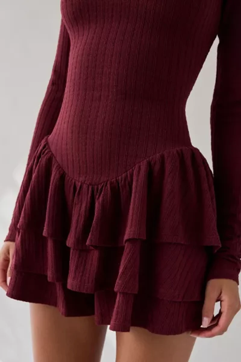 Kimchi Blue Ruffled Up Basque Waist Scoop Back Romper