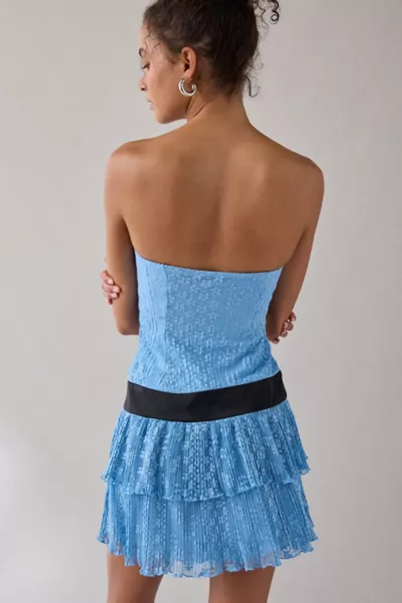 Kimchi Blue Apple Of My Eye Strapless Drop Waist Bow Mini Dress