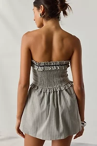 Kimchi Blue Mad Love Strapless Basque Waist Ruffle Romper