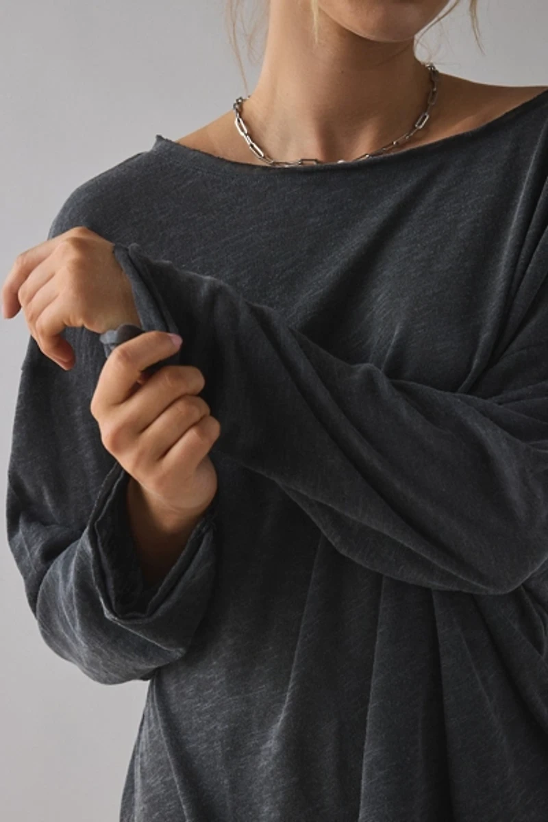 BDG Kurt Off-The-Shoulder Long Sleeve Tee