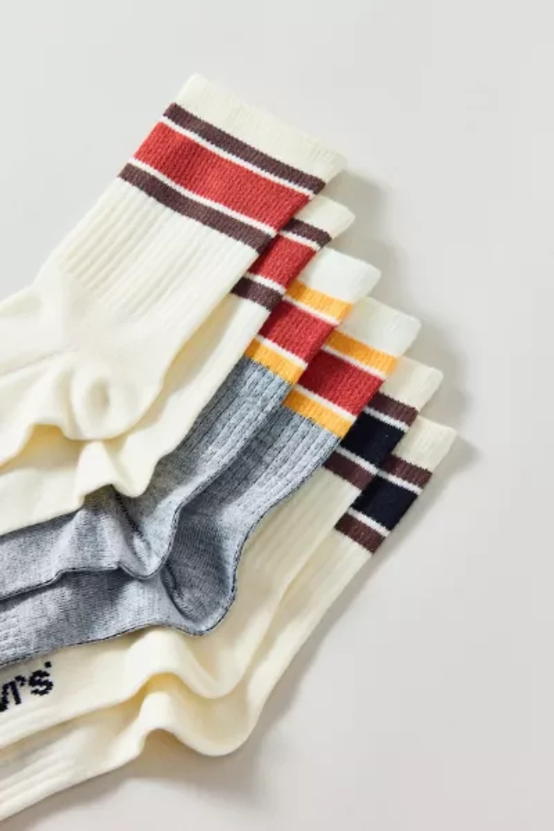 Levi's® Slub Sport Stripe Short Cut Crew Sock 3-Pack
