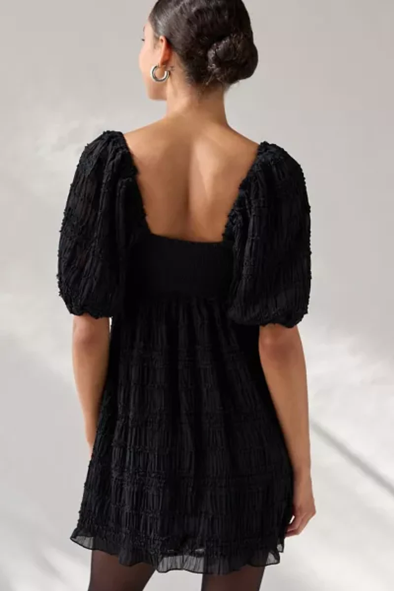 Kimchi Blue Daphne Ruffle Puff Sleeve Babydoll Mini Dress