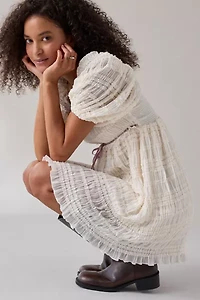 Kimchi Blue Daphne Ruffle Puff Sleeve Babydoll Mini Dress