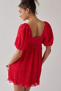 Kimchi Blue Daphne Ruffle Puff Sleeve Babydoll Mini Dress