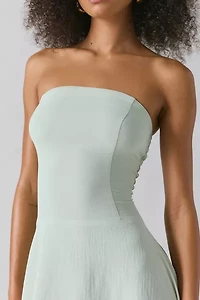 UO Be My World Strapless Asymmetrical Hanky Hem Knee-Length Dress
