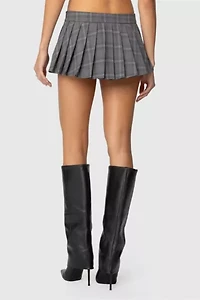 Edikted Palmer Plaid Pleated Mini Skort