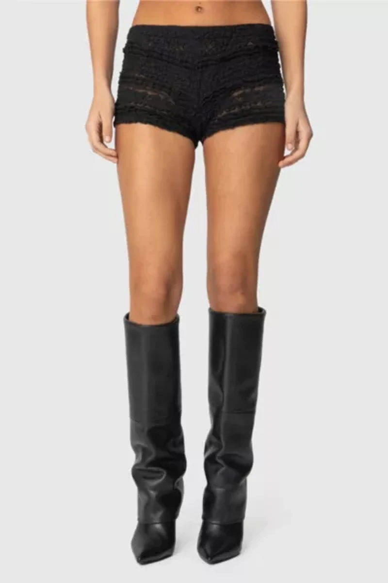 Edikted Maisley Sheer Lace Shorts