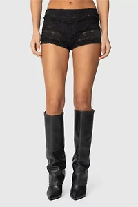 Edikted Maisley Sheer Lace Shorts