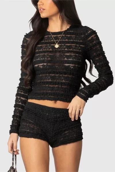 Edikted Maisley Sheer Lace Shorts