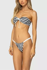 Edikted Dini Striped Bandeau Bikini Top