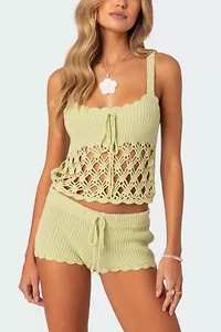 Edikted Danika Crochet Shorts