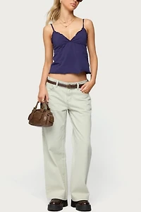 Edikted Petite Raelynn Washed Low Rise Jean