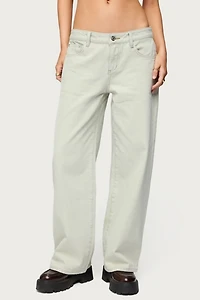 Edikted Petite Raelynn Washed Low Rise Jean