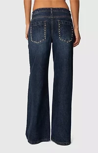 Edikted Stassie Studded Low Rise Jeans