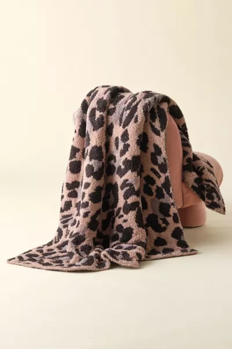 Barefoot Dreams CozyChic Leopard Print Throw Blanket