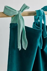 Velvet Tie Top Café Curtain Set